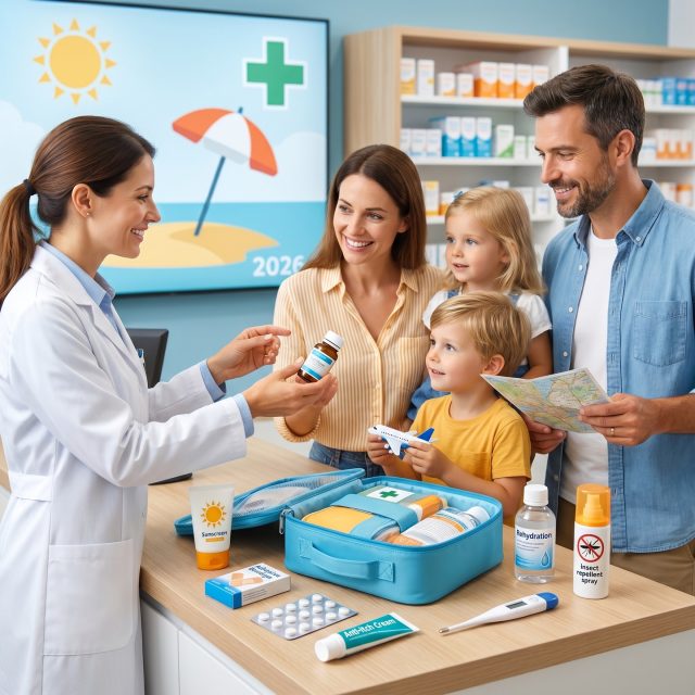 Partir en vacances en famille, ça se prépare… surtout côté santé ! 🧳☀️

Fièvre soudaine, petite coupure, mal de ventre ou piqûre d'insecte… les imprévus n'attendent pas. C'est pourquoi votre pharmacien est votre meilleur allié avant de prendre la route ! 💊✅

Ensemble, il compose avec vous une trousse de voyage sur-mesure, adaptée à vos destinations, vos enfants et vos besoins :

💊 Antidouleurs & antipyrétiques
🤢 Médicaments contre les nausées de voyage
🩹 Kit de premiers secours complet
🦟 Protection anti-moustiques & après-piqûres
🌞 Crème solaire haute protection
💧 Solution de réhydratation orale

Ne partez jamais sans votre trousse santé famille — et ne la préparez jamais seul(e) ! 😉

👉 Rendez-vous en pharmacie avant votre départ, votre pharmacien est là pour vous conseiller.

Bonnes vacances à toute la famille ! 🏖️🌴

#FamilleEtSanté #VacancesEnFamille #Pharmastar #TrousseDeVoyage #ConseilPharmacien #VacancesÉté2026 #SantéFamille #Pharmacie #PrêtPourLEté #VoyageEnFamille